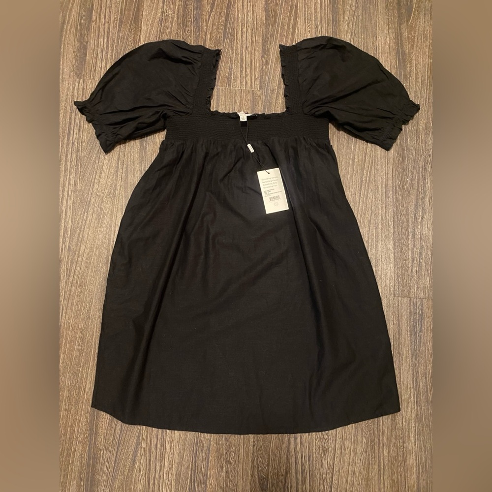 Something Navy Women’s Smocked Puff Shoulder Mini Dress